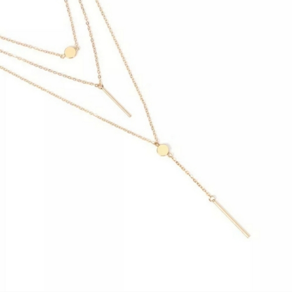 NEW Goldtone Layered Necklace - Picture 3 of 4
